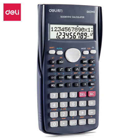 得力(deli)D82MS函数科学计算器 240种功能考试计算机(适用于初高中生) 深蓝