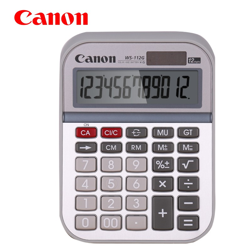 佳能（Canon）小号计算器WS-112G 金属面版计算器