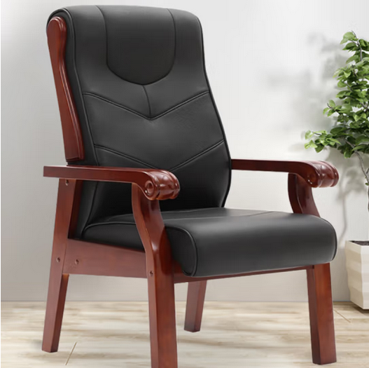 多喜玛办公椅皮质带扶手会议椅加厚舒适靠背椅会议室椅子
