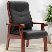多喜玛办公椅皮质带扶手会议椅加厚舒适靠背椅会议室椅子