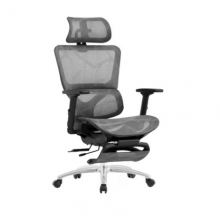 多喜玛电脑椅人工公椅子舒适久坐可躺 灰色-整背升降-可调座板-带脚踏 