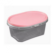  良青洋 一次性锁扣加厚透明塑料椭圆餐盒150套/件 1100ML 
