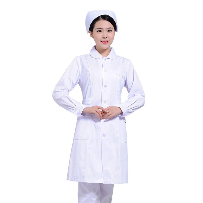 JUN CAI工作服 护士服学校幼儿园校医护理学院学生工作服蓝色 圆领