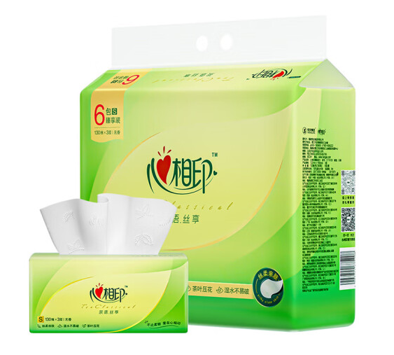 心相印（Mind Act Upon Mind）心相印 抽纸茶语S码纸巾面巾纸卫生纸抽DT15130 