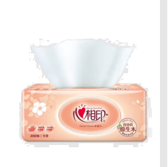 心相印抽纸200抽原生木柔软舒适面巾纸巾