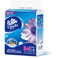 维达 抽纸 L码大号纸巾3层加厚大尺寸卫生纸餐巾纸软抽48包