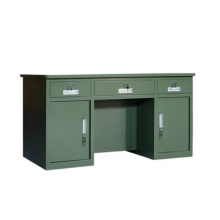 多喜玛 加厚钢制绿色电脑桌铁皮办公桌带锁带抽屉1200 1200*600*750mm