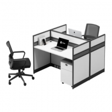 多喜玛 职员工位屏风隔断工字双人位含柜【可定制】