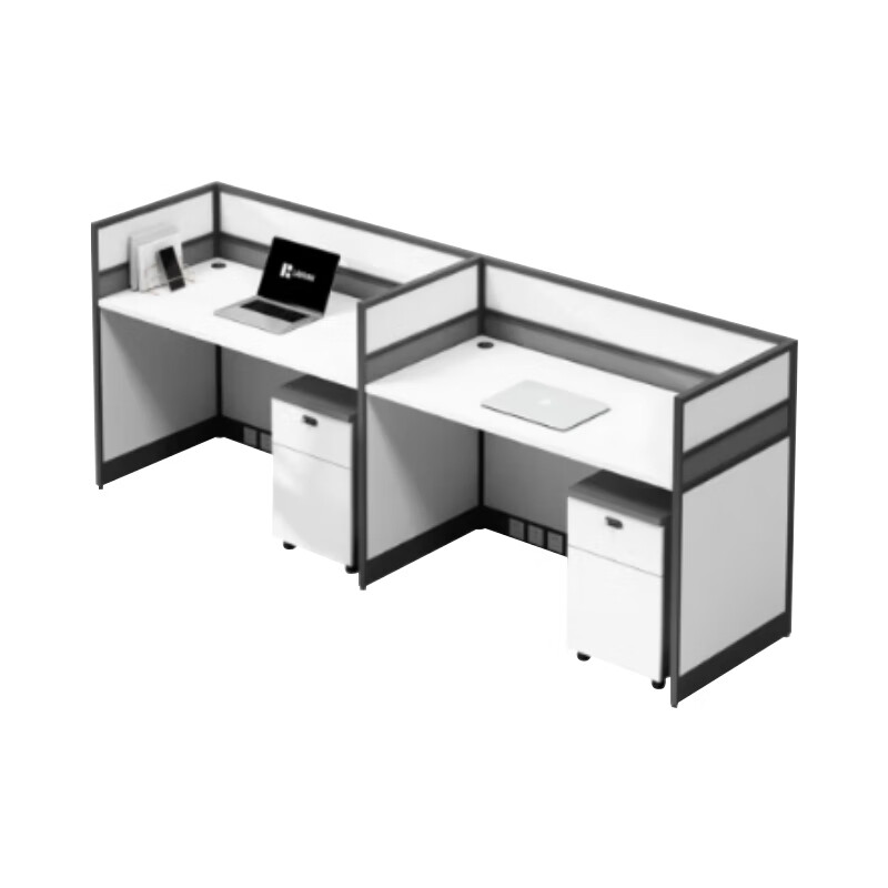 多喜玛 职员工位屏风隔断E字双人位含柜【可定制】