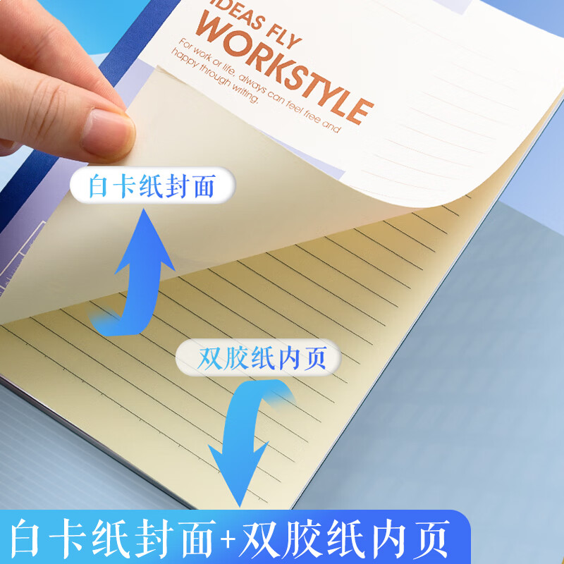 晨光(M&G)文具a5笔记本本子薄软抄记事本软面抄无线60张10本APNBC013