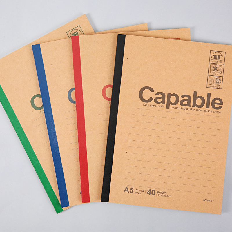 晨光(M&G)文具A5/60张办公会议记录本软抄本日记本无线装订本 10本装APYJS550