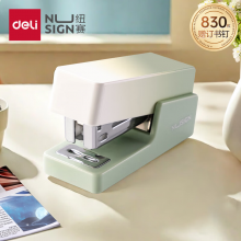 得力纽赛迷你小号订书机 日光轻语渐变系列 轻巧便携装订机 绿NS083A附订书钉