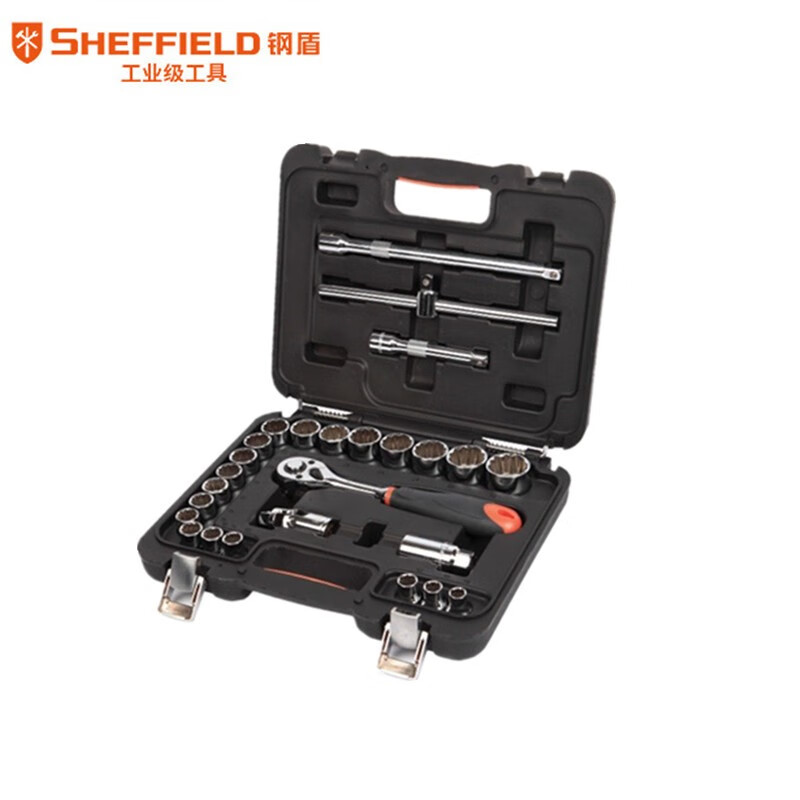 钢盾 S010026 公制26件组套12.5mm系列修车套筒棘轮扳手套装