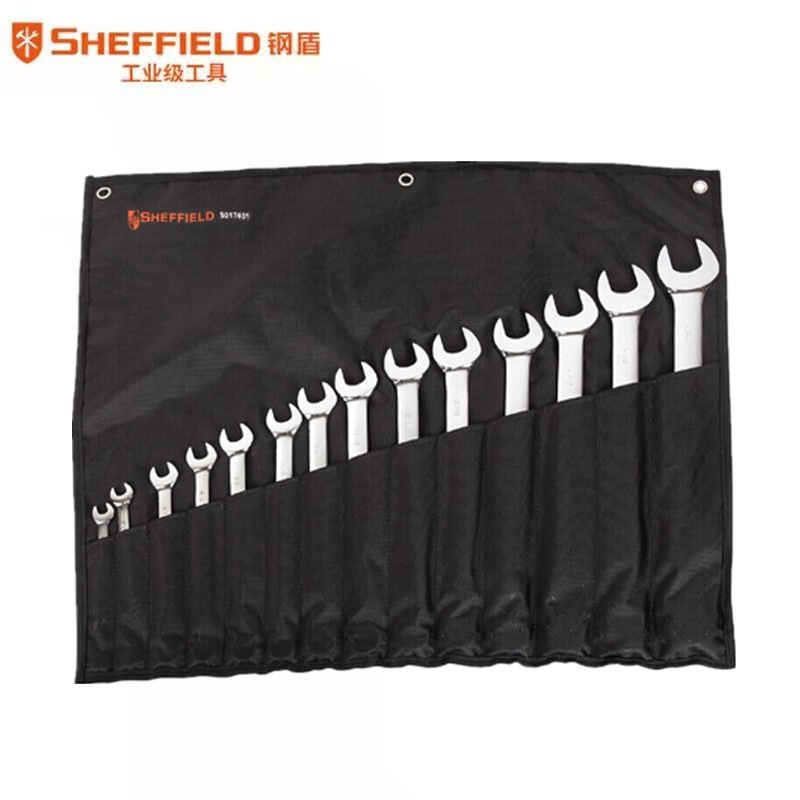 钢盾 SHEFFIELD S017401 14件套全抛光英制两用扳手 工具组套