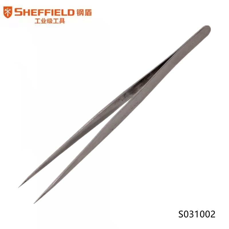 钢盾 SHEFFIELD S031002 特尖头长镊子 尖嘴不锈钢镊子 电子元件夹子