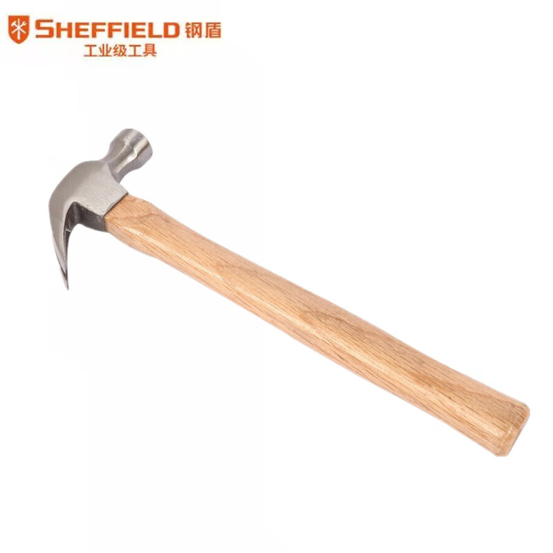 钢盾 SHEFFIELD S088216 胡桃木柄羊角锤16oz 木工锤多功能实心锤 榔头