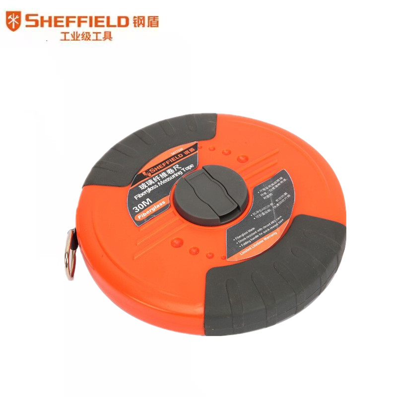 钢盾SHEFFIELD S077330 玻璃纤维卷尺30m工地测量 盘尺皮尺量衣尺