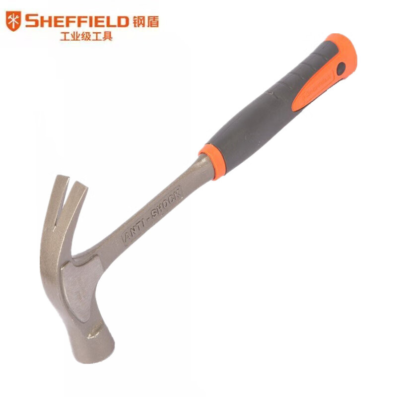 钢盾(SHEFFIELD) S088002防震防滑橡胶手柄羊角锤20oz 木工锤拔钉起钉锤