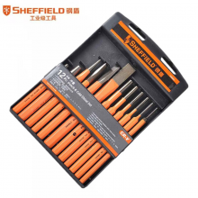 钢盾 SHEFFIELD S080004 石工凿圆柱冲 圆锥冲尖凿组套 12件套冲凿系列