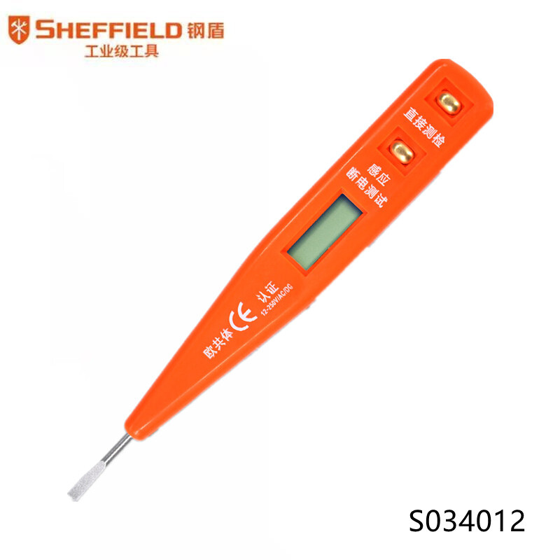 钢盾 SHEFFIELD S034012 多功能数显电笔感应测电螺丝刀 12～220V S