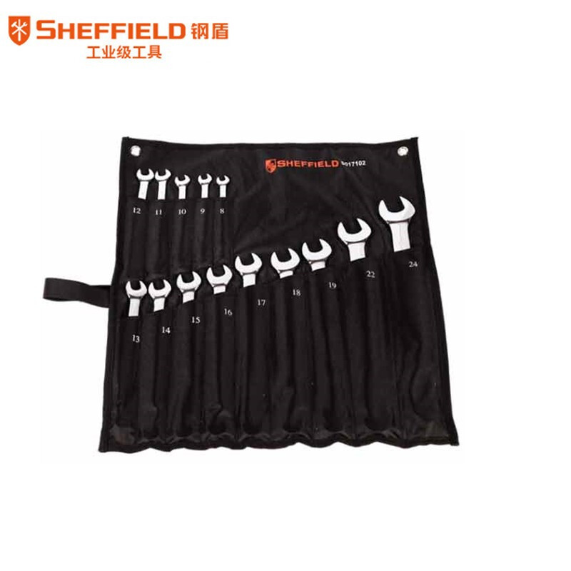 钢盾（SHEFFIELD）S017102 4件套公制精抛光两用加长扳手汽修工具