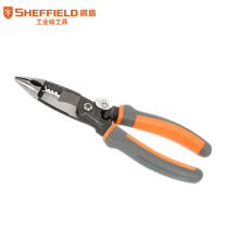 钢盾（SHEFFIELD）S035057 5合1多功能电工钳 9寸剥线剪线压接钳五金工具