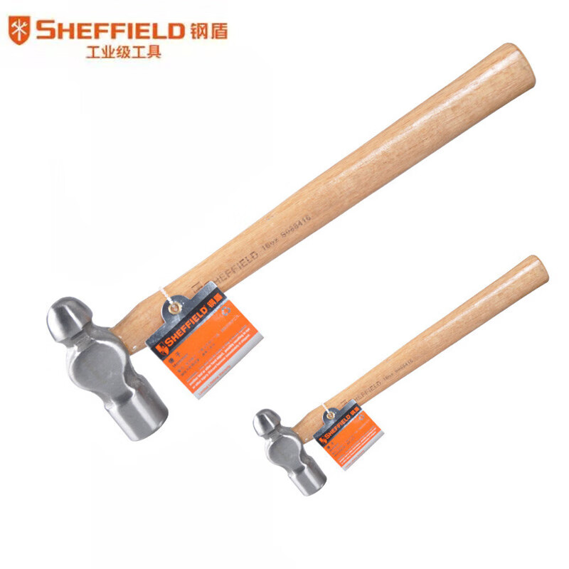 钢盾 SHEFFIELD S088440胡桃木柄圆头棰40oz 五金锤子乃头锤维修铁榔头 木柄圆头棰