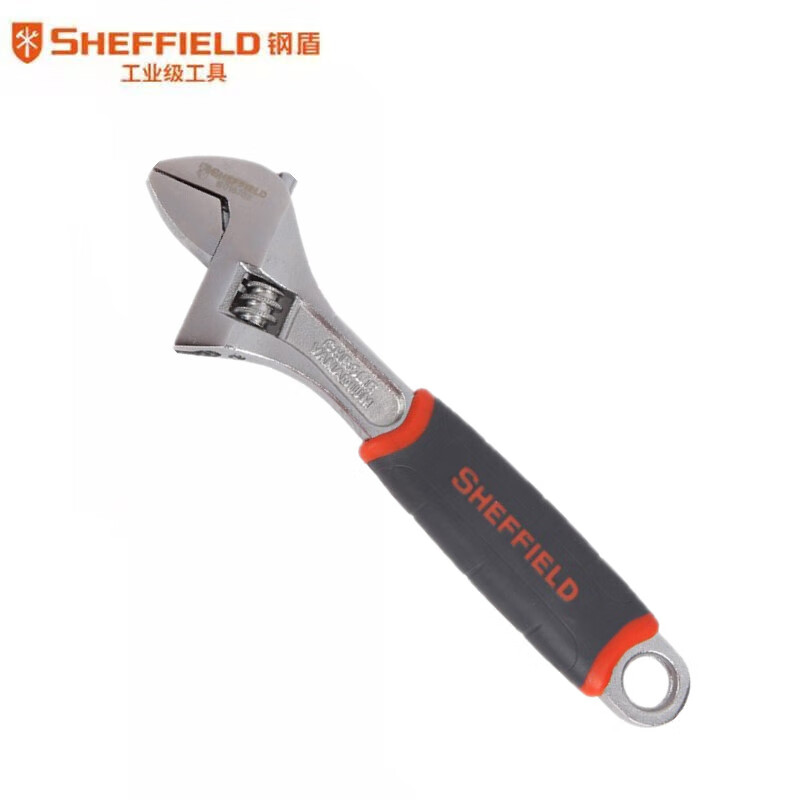 钢盾 SHEFFIELD S016706 双色套柄活扳手6寸 铬钒钢活扳手 激光刻度