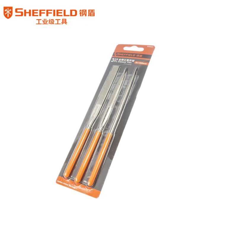 钢盾 (SHEFFIELD) S090001 3件金刚石整形锉 钢锉 3X140MM套装