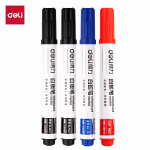 得力 SK223 书写用笔类用具 粗头可擦易擦白板笔 2黑1红1蓝混色 4支/盒