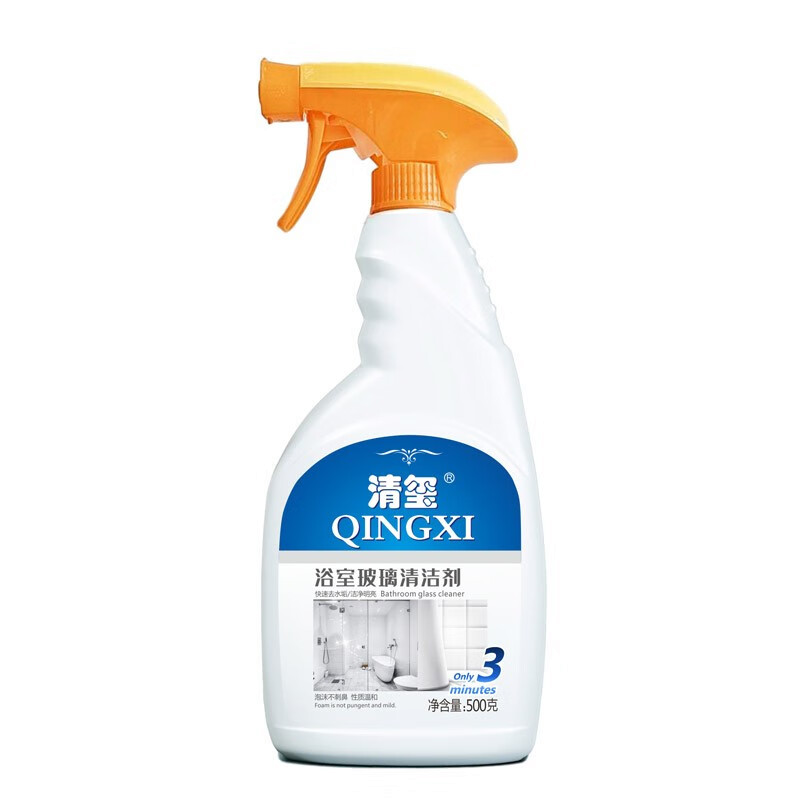 清玺 浴室清洁剂玻璃卫浴水垢清洗液淋浴房卫生间瓷砖花洒去污剂 500g