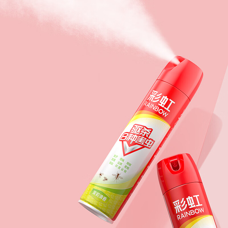彩虹杀虫气雾剂600ml茉莉清香2瓶装（5212B-2） 浅黄色