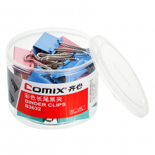 齐心(COMIX)24只41mm彩色长尾夹票夹金属票据夹燕尾夹铁夹子办公 大号 B3632
