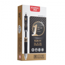 齐心(Comix) 舒写按动中性笔 0.5mm 12支/盒 按盒销售 蓝 qxhc K3511