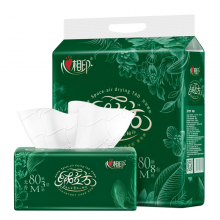 心相印抽纸 绒立方系列 3层80抽*8包M码 柔厚加倍 吸水性强 无刺激 纸巾
