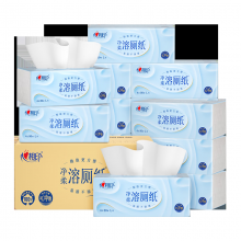 心相印厕所抽纸抽取式卫生纸 4层80抽15包L码速溶 厕纸