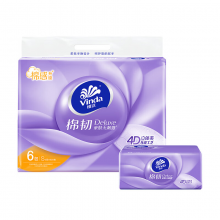 维达（Vinda）抽纸 棉韧3层100抽*6包S码 亲肤无刺激 纸抽 卫生纸 餐巾纸 纸巾