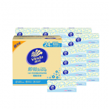 维达（Vinda）抽纸 细韧3层100抽*24包XS码 细腻柔韧 餐巾纸卫生纸 纸巾 整箱