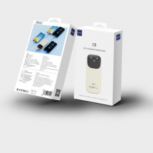 REAO泺澳充电宝3C认证可上飞机C8笑脸自带线数显快充移动电源10000MA 浅黄色