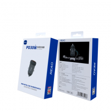 REAO泺澳X31迷你金属车载快充充电器PD30W快充点烟器充电器 灰色