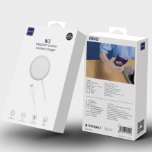 REAO乐奥W3磁吸无线充电器15W快充适用于苹果8-15系列手机磁吸充电器 浅灰色