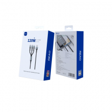 REAO泺澳X19三合一快充数据线充电线一拖三快充线尼龙编织线 绿色