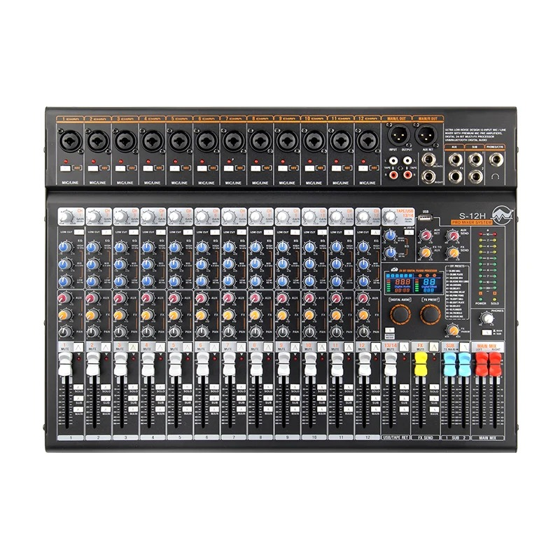 声彩谷模拟调音台 S-12H LCD彩屏可视多种功能内容 内置20种预调DSP效果器