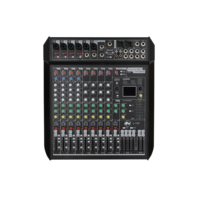 声彩谷模拟调音台 L-12Y 蓝牙 USB接口 2路立体声