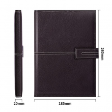 得力3344单包插芯皮面本-16K-250mm*175mm/120张(棕)(本)